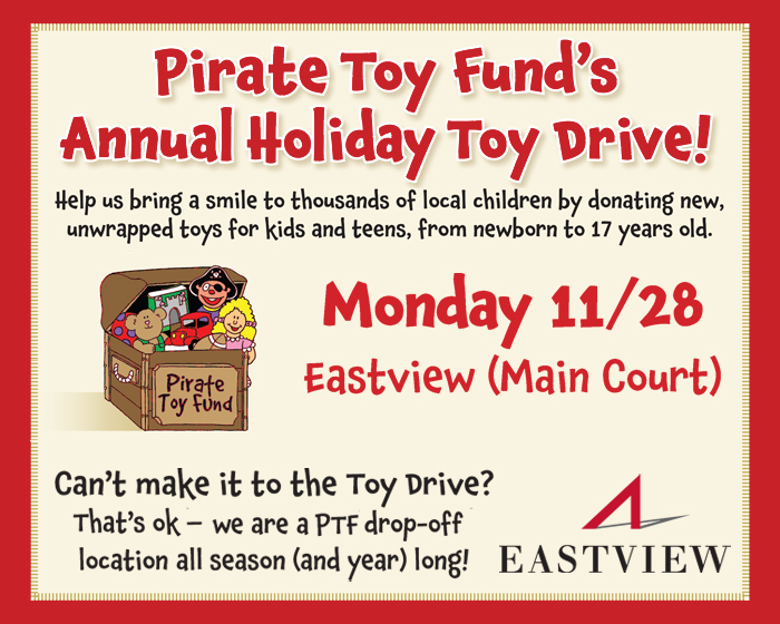 Pirate Toy Fund Drive Eastview Mall