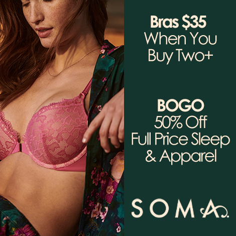 Soma: Bras $35 + 50% Off